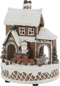 Hudobná skrinka perníkový domček Noël LED osvetlením – Ø 17*23 cm