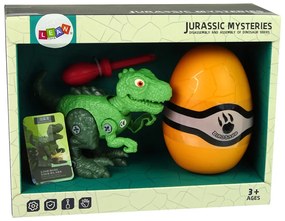 Lean Toys Sada Vajíčka s Dinosaurom na šrobovanie - zelený