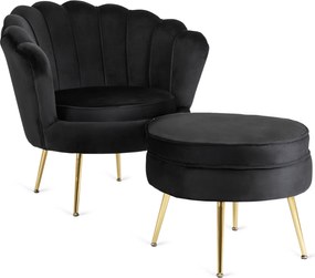 PROXIMA.store - Elegantné čalúnené kreslo GRAND FARBA: čierna