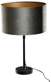 Stolová lampa čierna so zeleným zamatovým tienidlom 35 cm - Parte