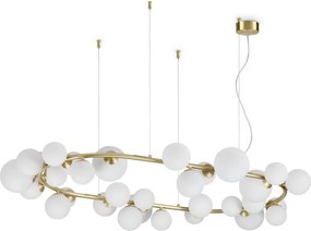 Ideal Lux - LED luster na lankách PERLAGE 30xG9/3W/230V 143 cm zlatá/biela