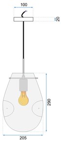 Toolight Rea, Závesné stropné svietidlo APP328-1CP oranžové, OSW-00670