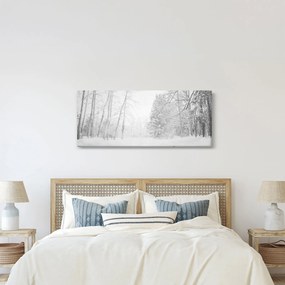 Obraz - Drevené mólo v zime (120x50 cm)