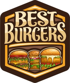 Nástenná kovová ceduľa Best Burgers - 38*1*45 cm