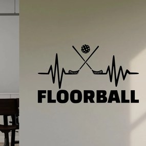 Veselá Stena Samolepka na stenu na stenu Floorball Farba: černá