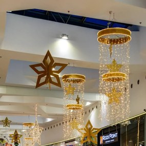 DECOLED Zlatá hviezda, 3D, 80 cm