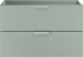 Závesná skrinka Aster Ovalia Cloud s umývadlom 120 cm dub cremona/zelená