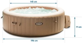 Hydromasážna jacuzzi pre 4 osoby, nafukovacia, 196x71 cm, prémiové príslušenstvo INTEX