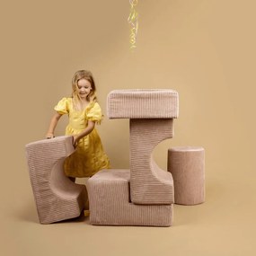 Tyrkysovomodré menčestrové penové ihrisko 45x170x30 cm Montessori – Meowbaby