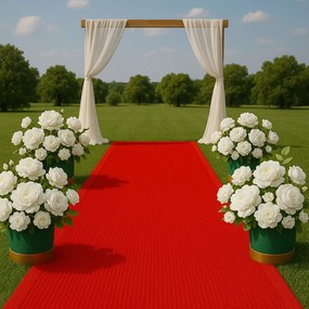 Betap, SUPER CENA: Červený festivalový metrážny koberec Budget, na mieru, šíře 4m, červená, resine, chodba / predsieň