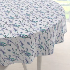Biante Teflónový okrúhly obrus TF-088 Levandule na bielom Ø 60 cm