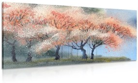 Obraz akvarelové kvitnúce stromy - 120x60