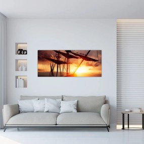 Obraz - Staroveká pirátska loď (120x50 cm)