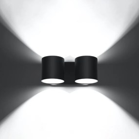 Nástenné svietidlo Orbis, 2x čierne kovové tienidlo