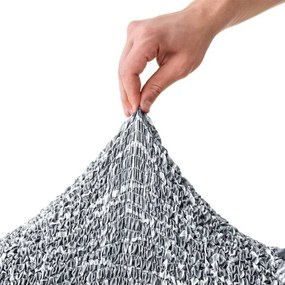 Bielastické poťahy GRAFITI NOVÉ antracit kreslo s drevenými rúčkami (š. 40 - 70 cm)