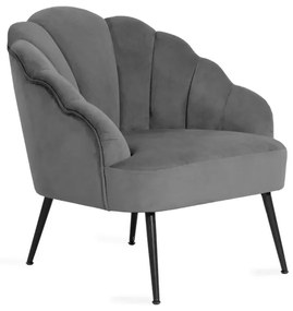 Kreslo ARIEL zamatové sivé ALL 969847