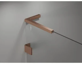 Mexen Lunar, L Duo výklopný sprchový kút 115 x 105 cm, 8mm číre sklo, profil medená matná, 834L-115L-105P-65-00