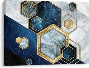 Obraz - Mramorové hexagóny (70x50 cm)