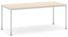 Jedálenský stôl, 1800 x 800 mm, sivá podnož, breza