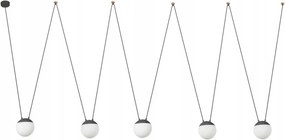 Závesné svietidlo Faro Mine Pc Space 5xE27 tmavo šedé, variabilné zavesenie