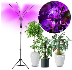 LED Stmievateľná stojacia lampa na pestovanie rastlín VITARO 4xLED/7,5W/230V čierna