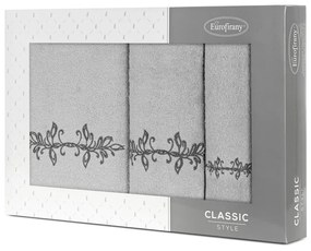 KOMPLET UTERÁKOV 3 30X50 CM, 50X90 CM, 70X140 CM STRIEBORNÁ