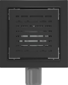 Mexen Flat-Q M01 štvorcová podlahová vpust 12 x 12 cm, čierny - 1710312