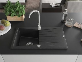 Mexen Cesar - drez granitový 77,5x47,0cm, 1-komorový, čierna-strieborná, 6514771010-73