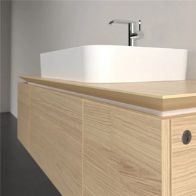 VILLEROY &amp; BOCH Legato závesná skrinka pod umývadlo na dosku (umývadlo v strede), 3 zásuvky, s LED osvetlením, 1200 x 500 x 380 mm, Nordic Oak, B757L0VJ