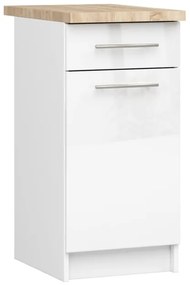 Spodná kuchynská skrinka s doskou OLIWIA S40 SZ1 biela, lesk