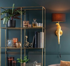 Čierno-zlatá nástenná lampa s papagájom Papagay - 22*35*71cm/ 60W