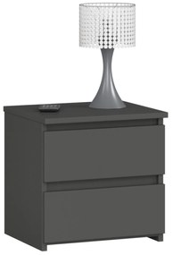Nočný stolík CL2 s 2 zásuvkami grafitovo šedý