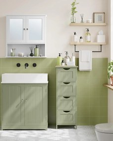 Kúpeľňová stojaca úložná skriňa 30x30x82 cm, bobkový zelený