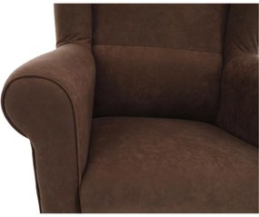 Kondela Kreslo, ušiak s taburetom, hnedá látka, ASTRID