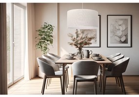 Závesné svietidlo Juta, 1x biele jutové tienidlo, (fi 45cm), w