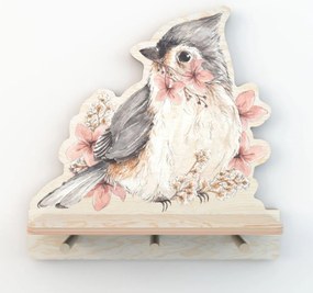 Polička do detskej izby vtáčik