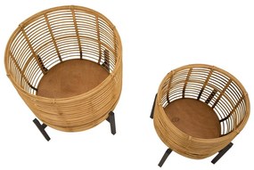 Súprava 2 ratanových stojanov na kvetináč Mauro Ferretti, výška 47 cm