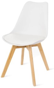 Súprava 2 bielych stoličiek s bukovými nohami Bonami Essentials Retro
