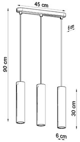 Závesné svietidlo Luvo, 3x betónové tienidlo