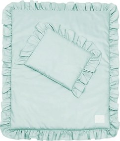 Sada do postieľok s volánom zelená 50x65cm
