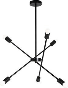 Toolight Toolight, závesné svietidlo 6xE27 APP1114-6CP, čierna, OSW-01459