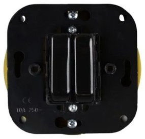 Elhard Štvorcový keramický vypínač s kolískou č.5, čierny KV1305B