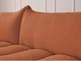 Oranžová rohová pohovka z textílie buklé (ľavý roh/s leňoškou) Azra – Bobochic Paris