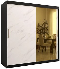 Skriňa Platinum T2 200 čierna marmur/biely