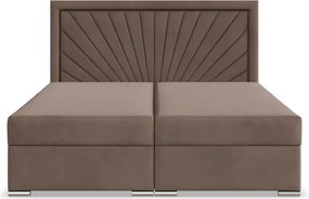 Manželská posteľ VICENZA Velvet 160×200 cm hnedá