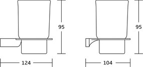 Mexen Rino, nástenný pohár na kefky, chrómová, 7027038-00