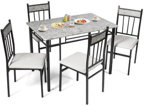 Jedálenská zostava, 5-dielna, mramorová textúra | stôl + 4 stoličky