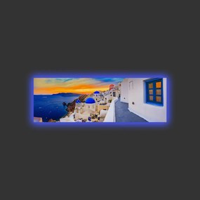 Obraz s LED osvetlením SANTORINI 30 x 90 cm