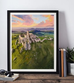 Poster Spišský hrad - Poster A3 + čierny rám (46,8€)