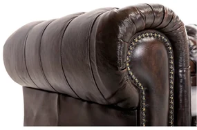 furniture-nabytek.cz - Dvojmiestna pohovka Chesterfield z pravej kože, hnedá
